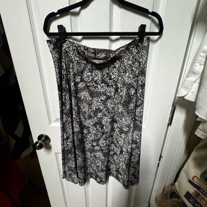 Black & White Printed Circle Skirt